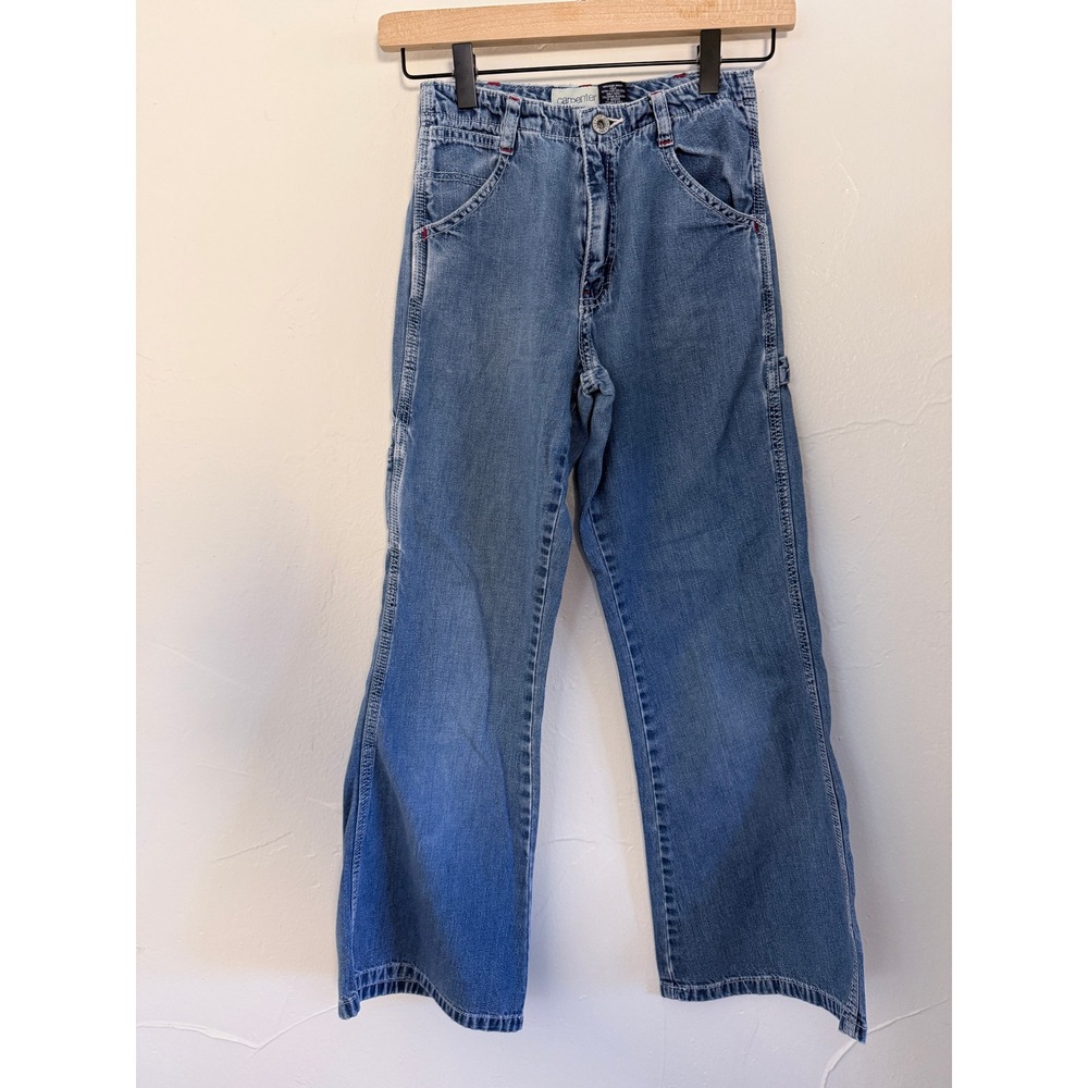 Gap Kids Carpenter Jeans Slim Fit Medium Wash Blue Denim Utility Pants Size 12S